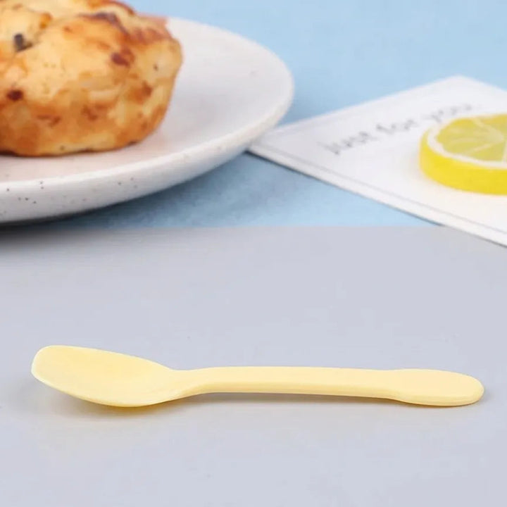 Mini Cuillère à Glace Jetable Jaune
