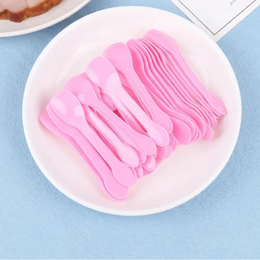 Mini Cuillère à Glace Jetable Rose Unique