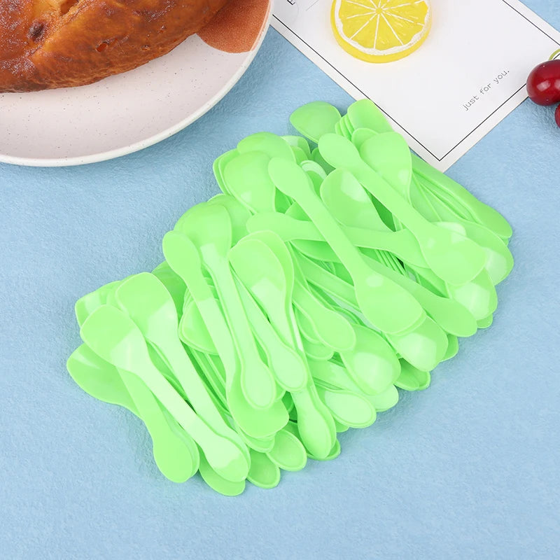 Mini Cuillère à Glace Jetable Verte