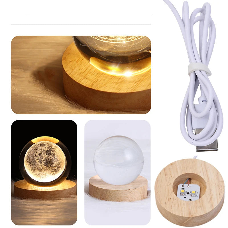 Mini Lampe LED Boule de Cristal Noël Chic