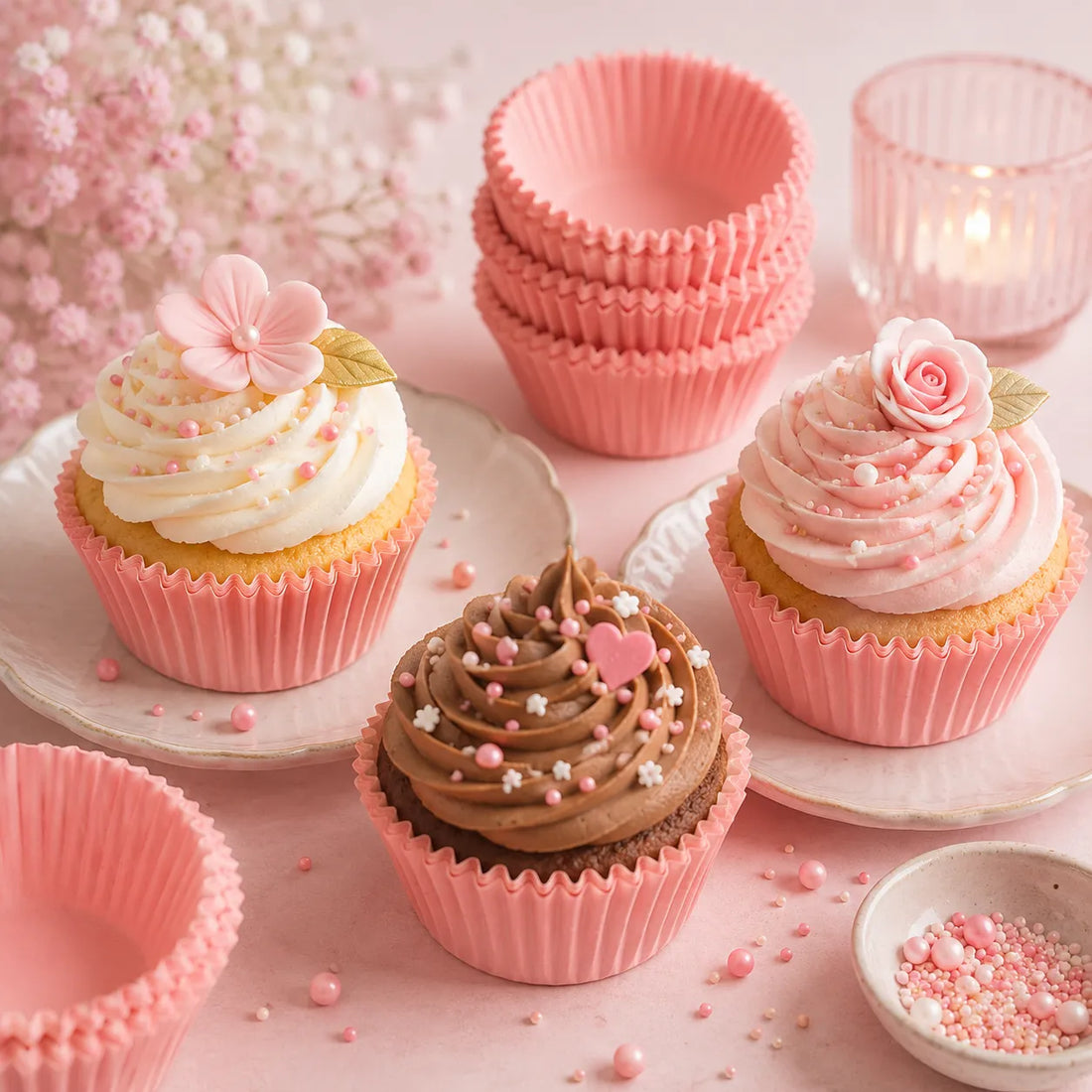 Moule Cupcake Rose Bonbon