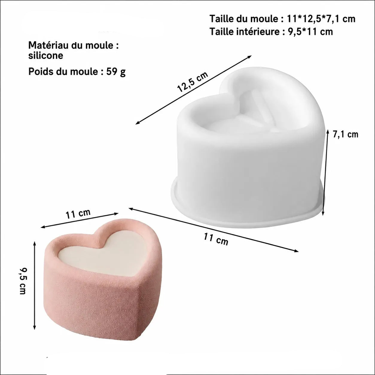Moule à Gâteau Bento Cœur Moderne