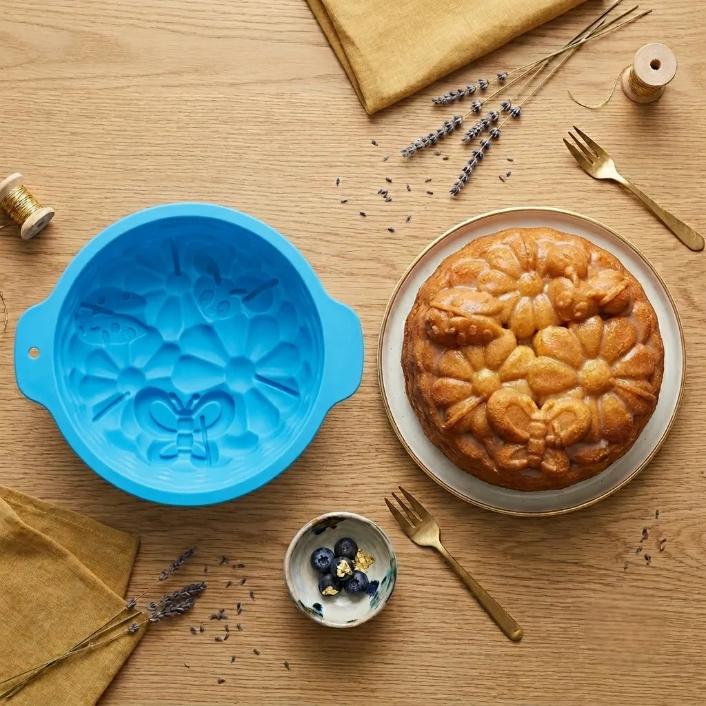 Moule à Gâteau Fleur et Papillon Unique