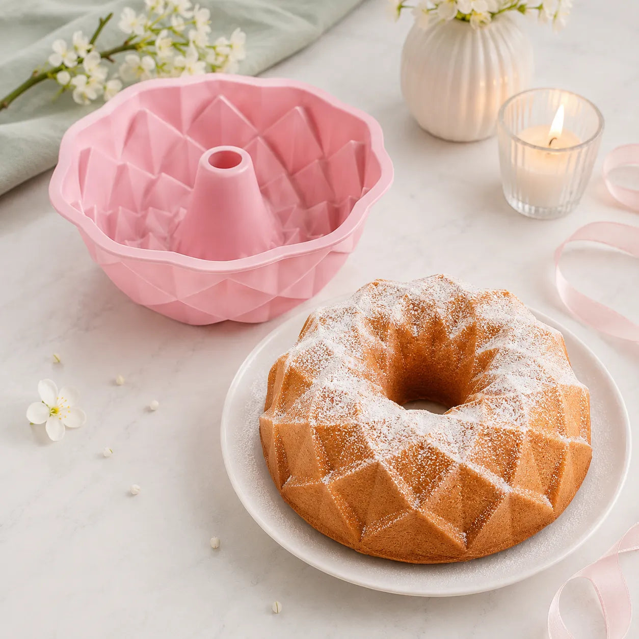 Moule à Gâteau Rose Antiadhésif