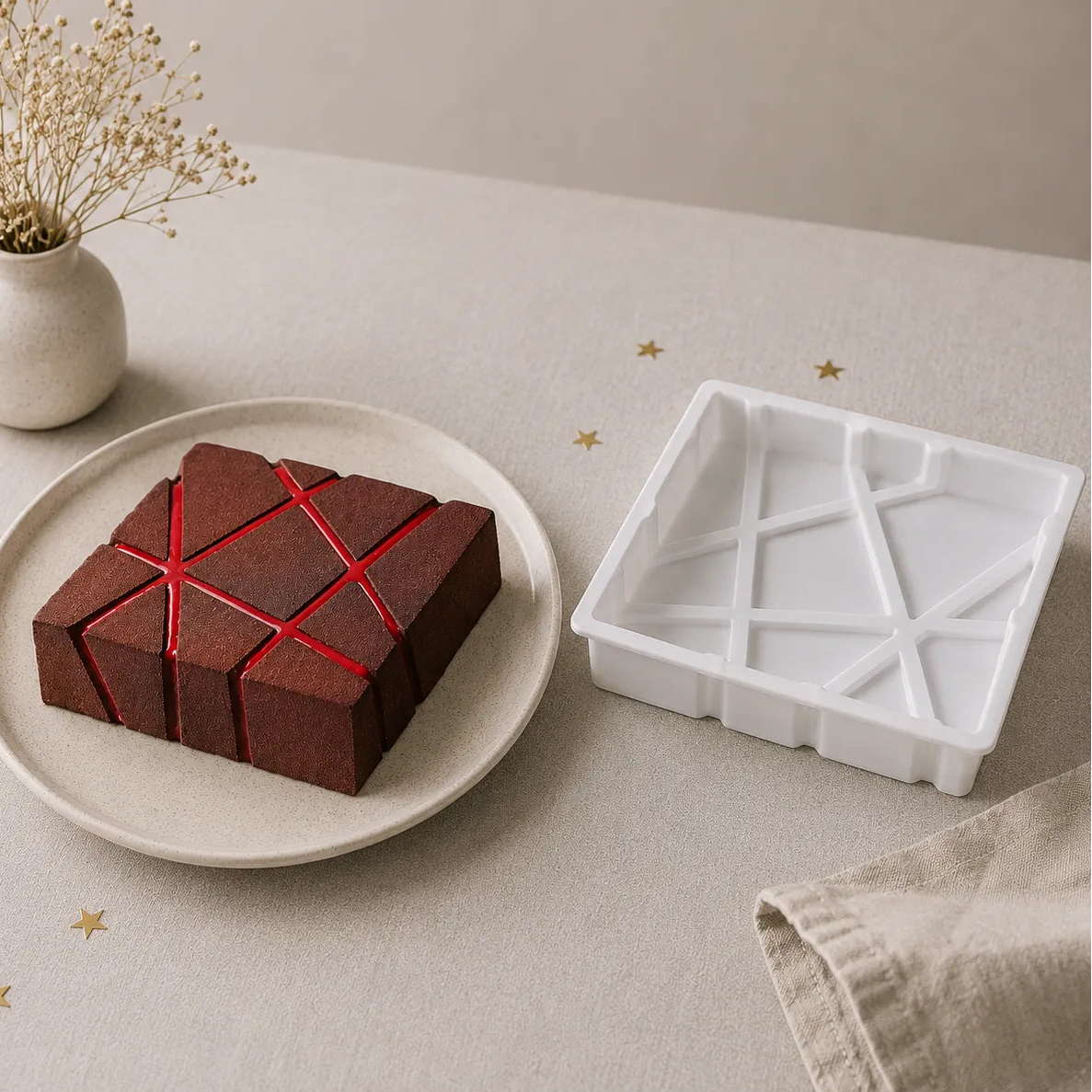 Moule à Gâteau en Silicone Carré Stylé