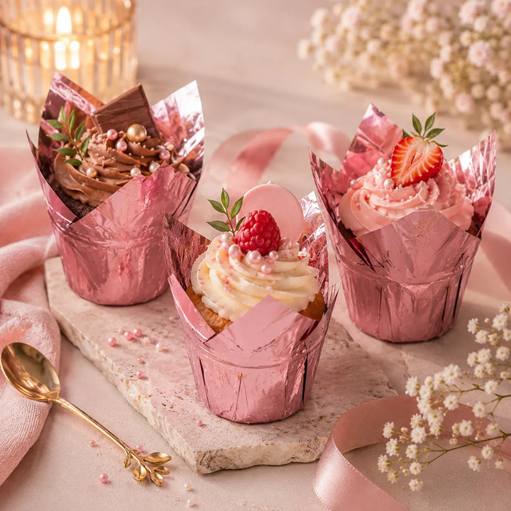 Moule à Muffin Papier Rose Gold