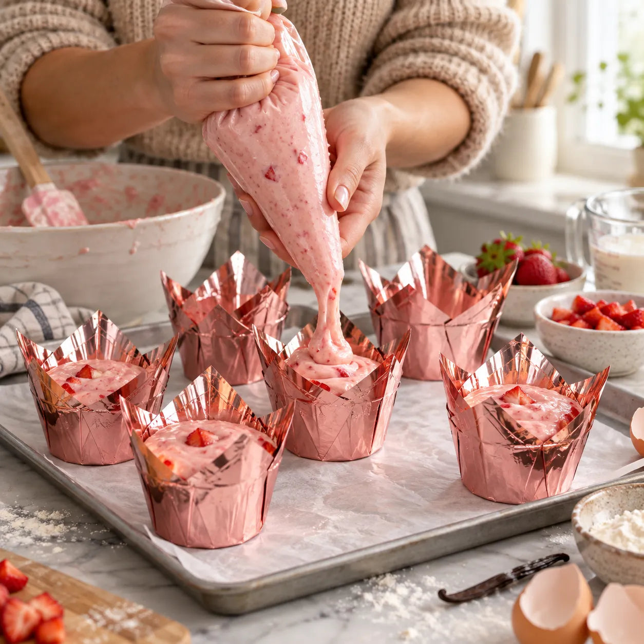Moule à Muffin Papier Rose Gold Actuelle
