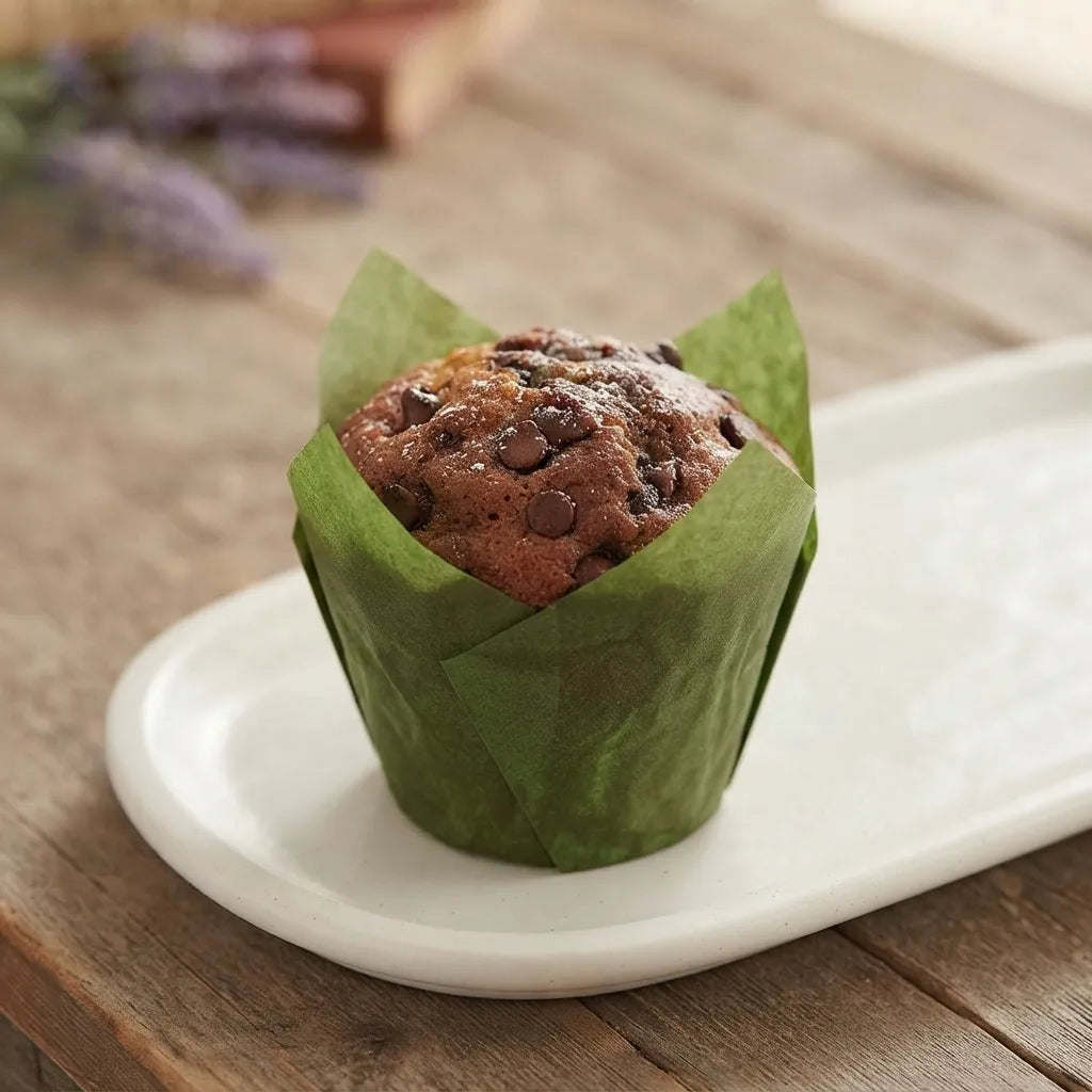 Moule à Muffin en Papier Vert Résistant