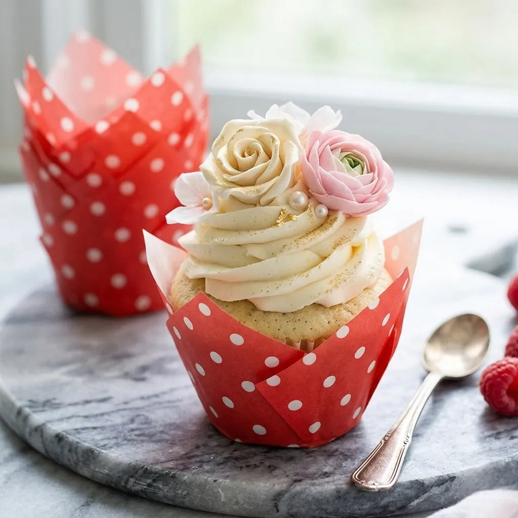 Moule en Papier Muffin Rouge à Pois