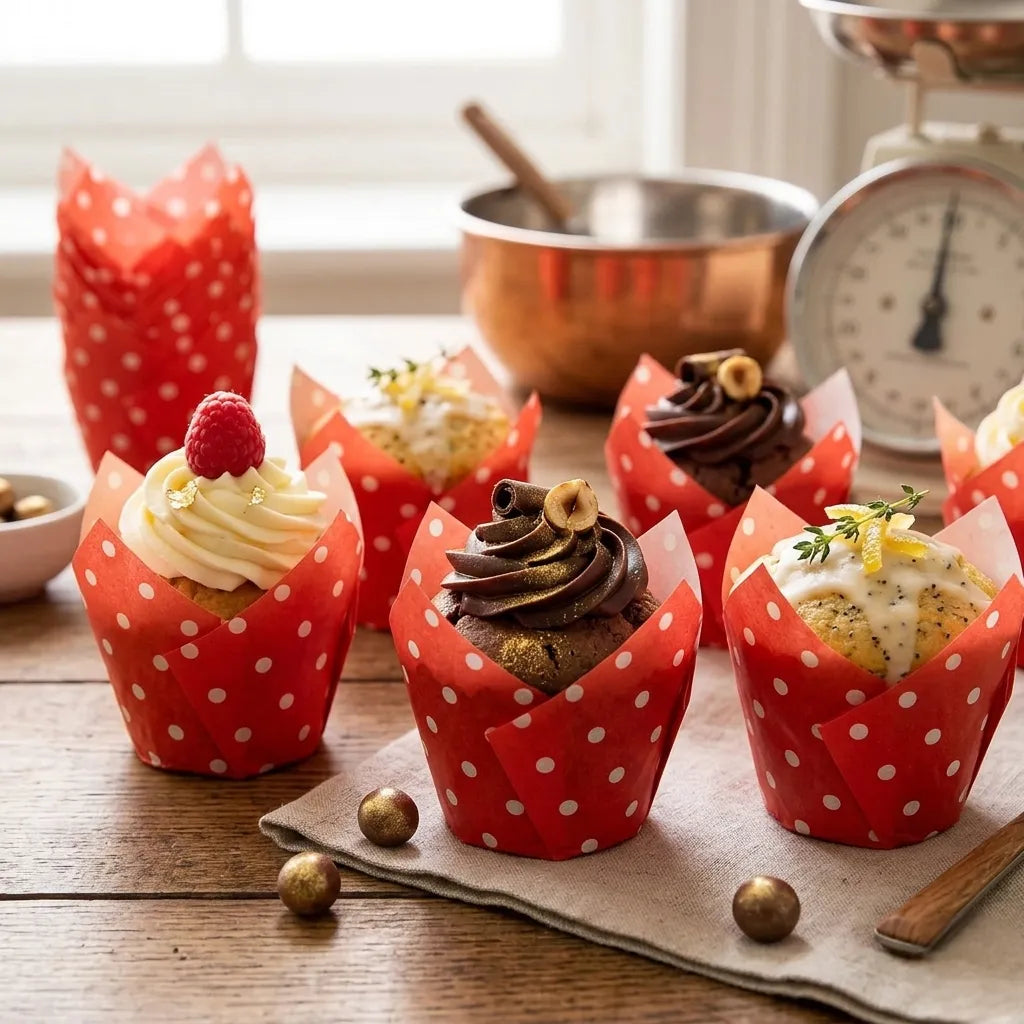Moule en Papier Muffin Rouge à Pois charmant