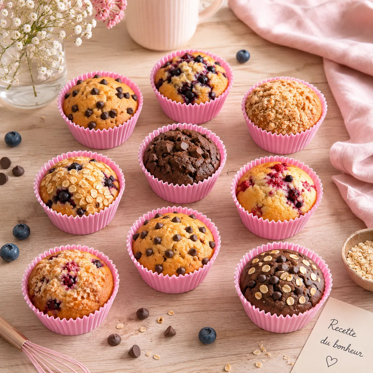 Moule en Papier Rose à Cupcake