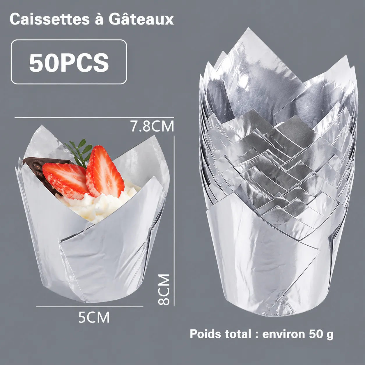 Moule pour Muffin Argenté Moderne
