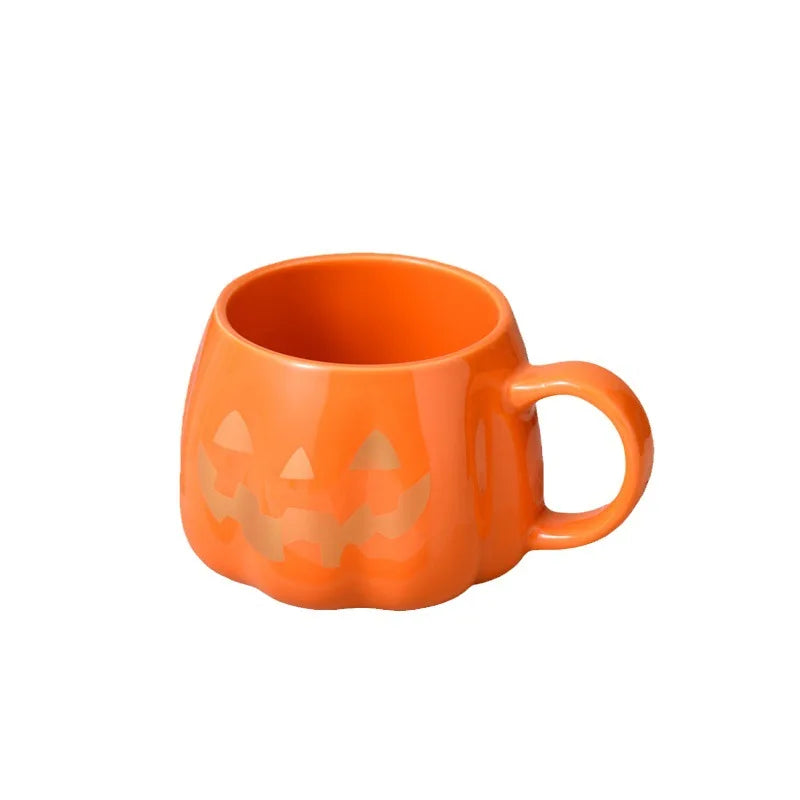 Mug Citrouille Orange et Doré Elégant