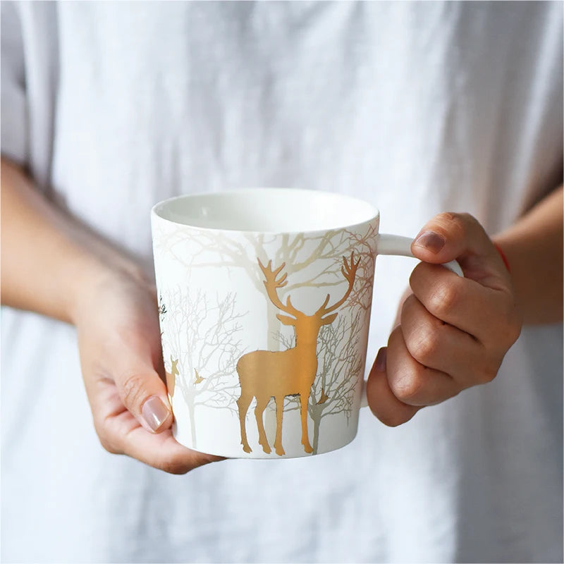 Mug Noël Cerf Doré Design
