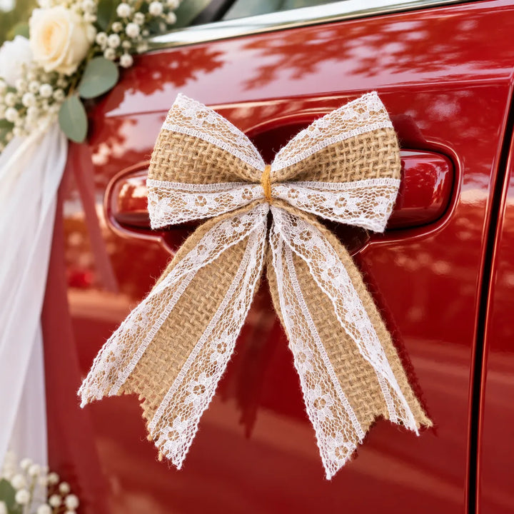Nœud Voiture Mariage Jute classe
