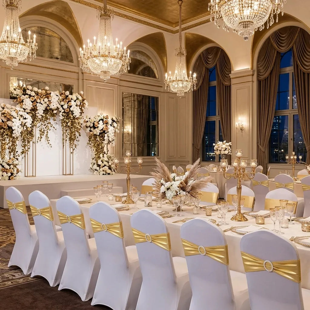 Nœud de Chaise Mariage Doré Unique