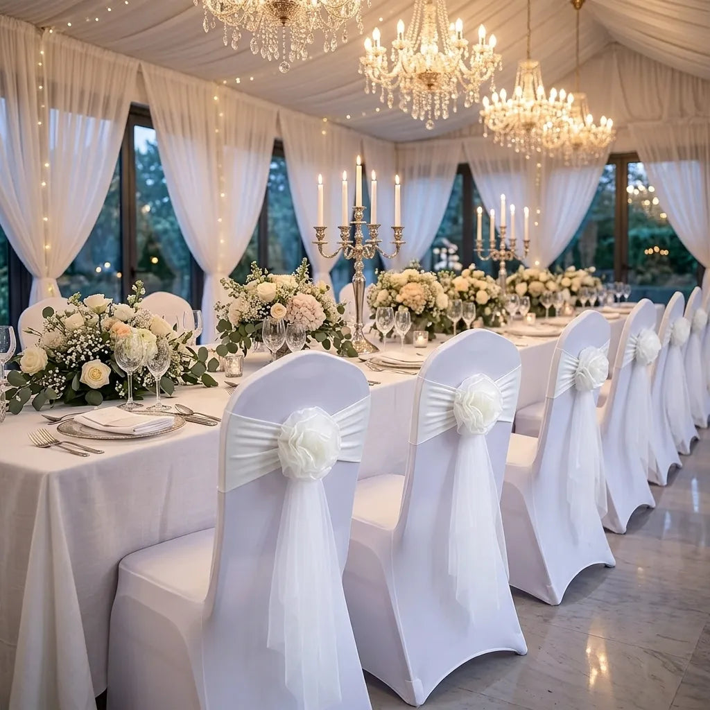 Nœud de Chaise Mariage Floral Épuré Elégant
