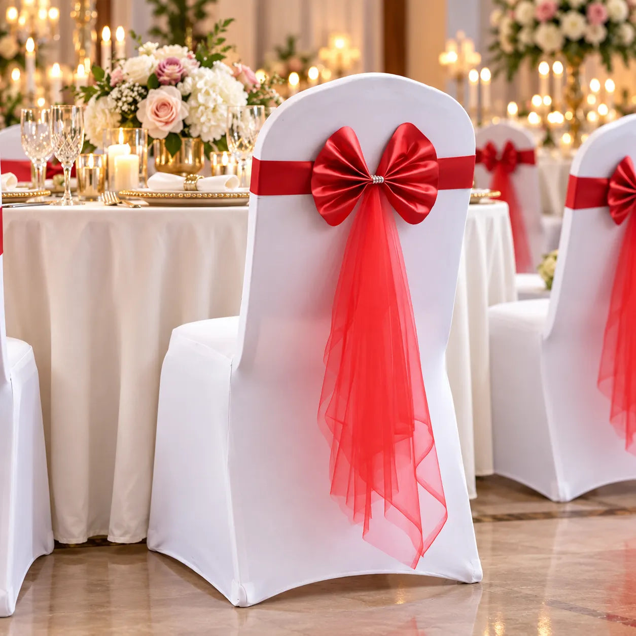 Nœud de Chaise rouge romantique