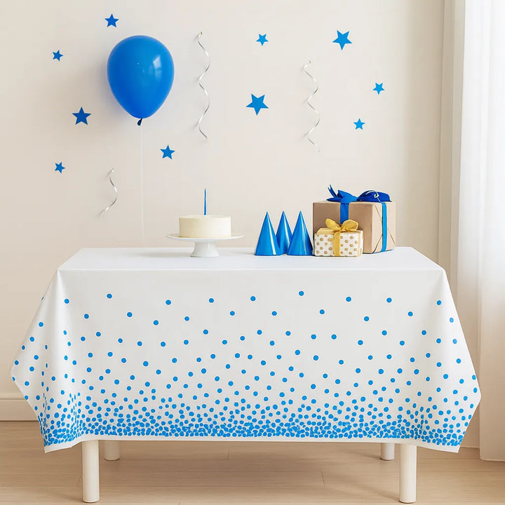 Nappe Anniversaire Blanc Et Bleu
