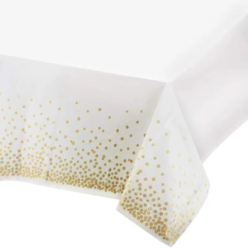 Nappe Anniversaire Blanc Et Doré