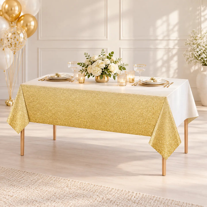 Nappe Anniversaire Blanc et Gold