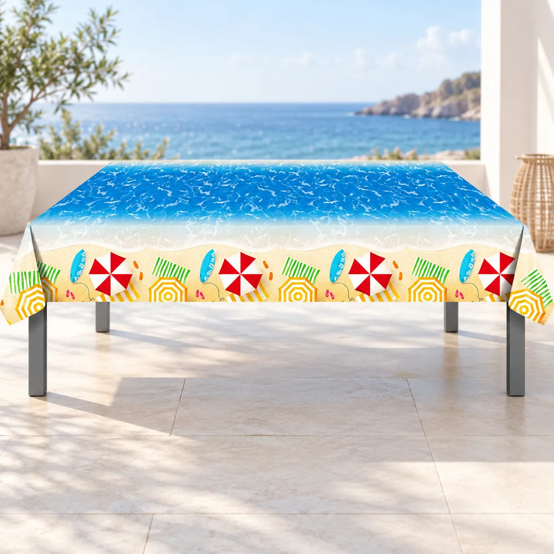 Nappe Anniversaire Design Plage Belle