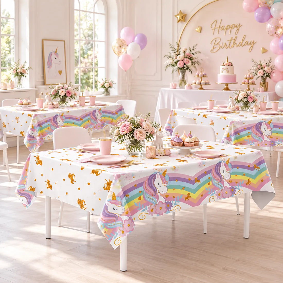 Nappe Anniversaire Licorne Kawai