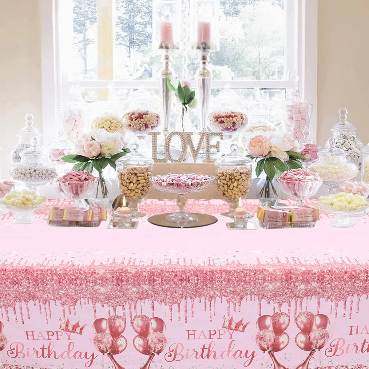 Nappe Anniversaire Rose à Princesse Originales
