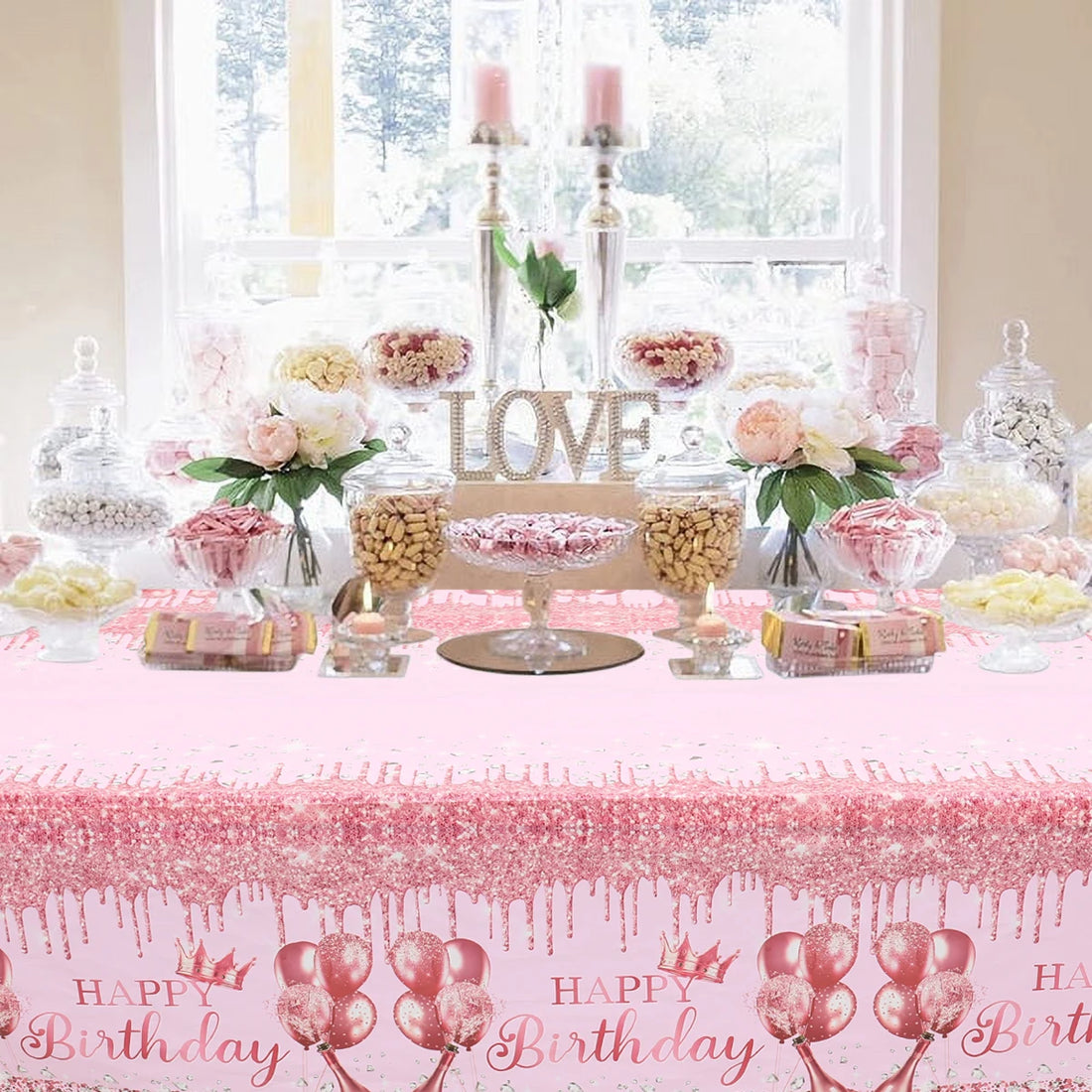 Nappe Anniversaire Rose à Princesse Originales