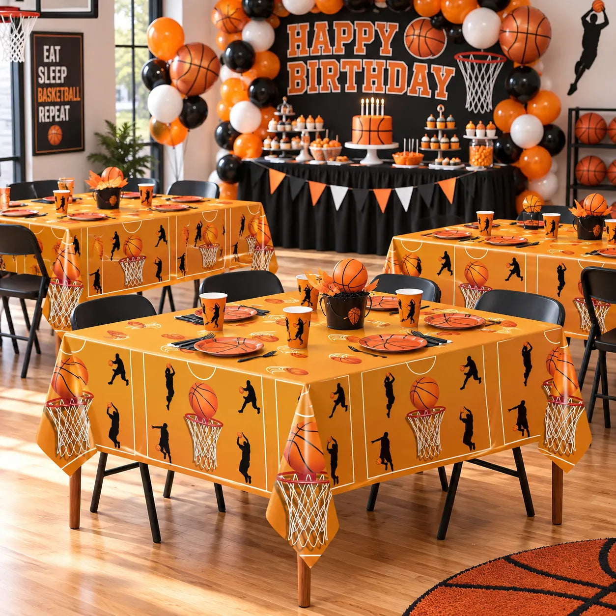 Nappe Anniversaire Thème Basketball Pratique