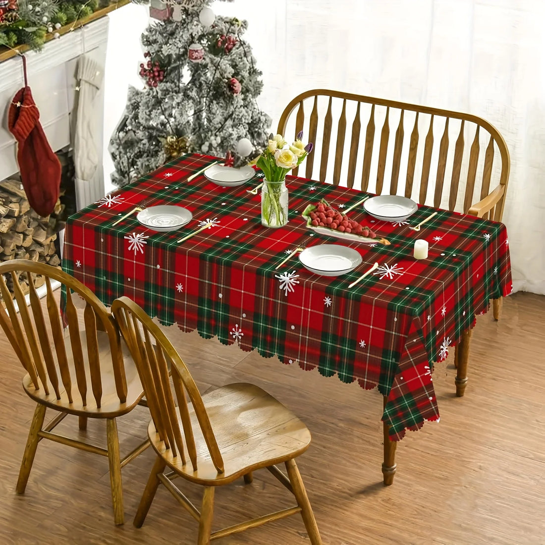 Nappe Carreaux à Flacons de Noël 