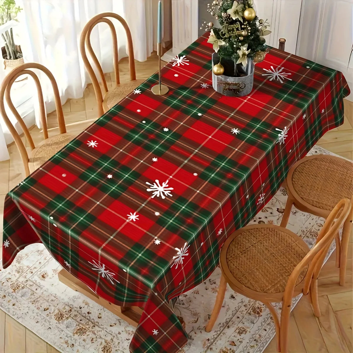 Nappe Carreaux à Flacons de Noël Chic