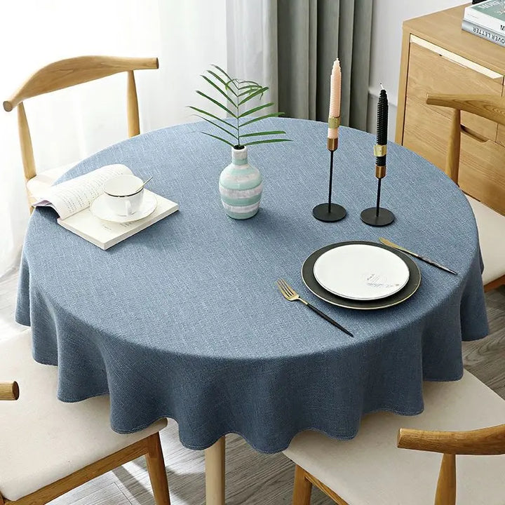 Nappe Ronde Bleue en Lin