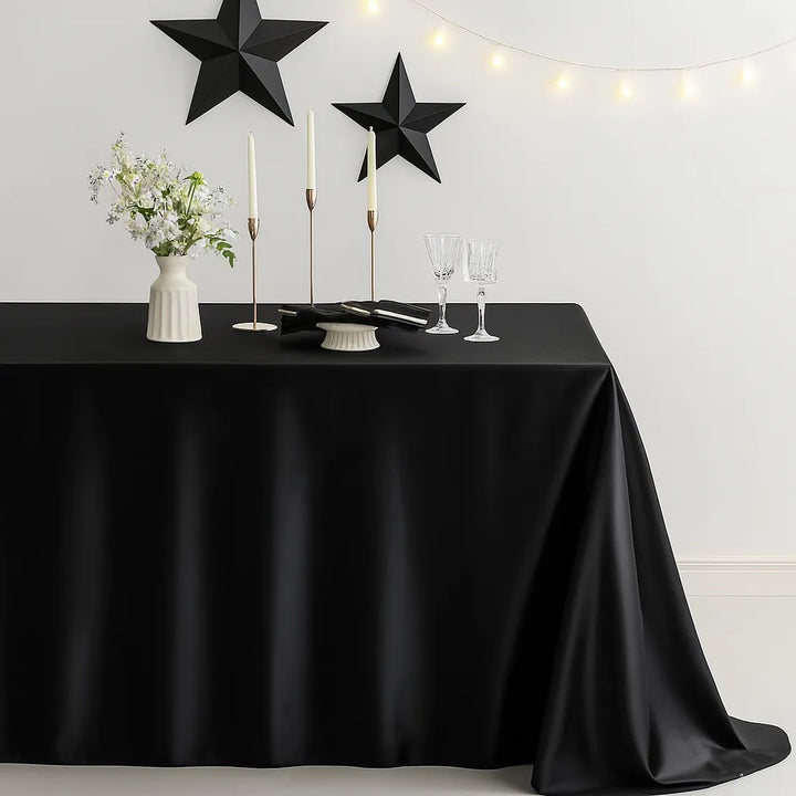 Nappe Tissu en Satin Noir