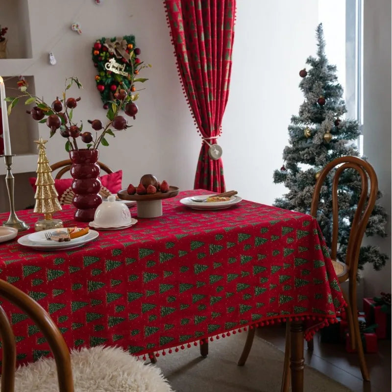 Nappe de Noël Rouge Sapin