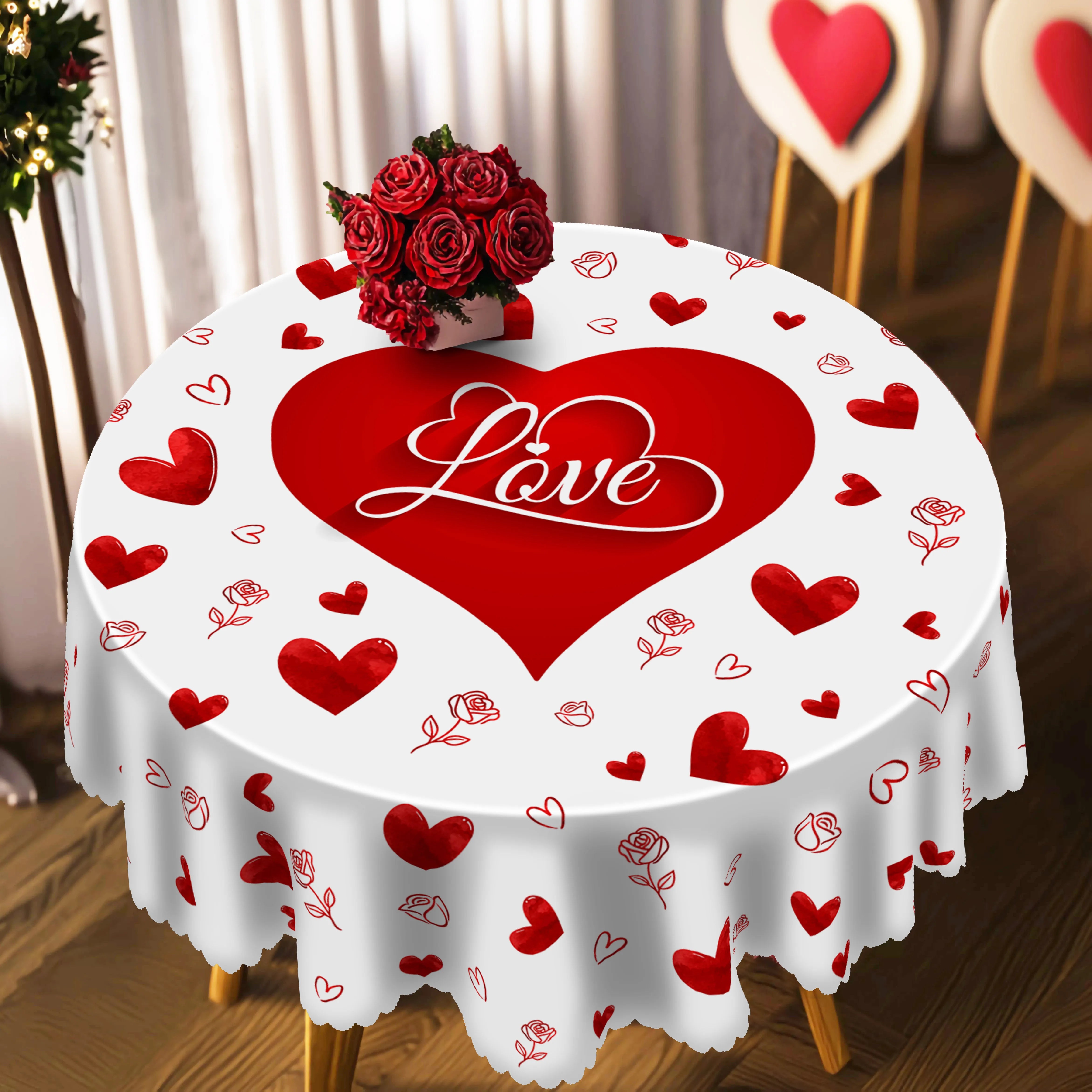 Nappe de Table Blanche Love Chic