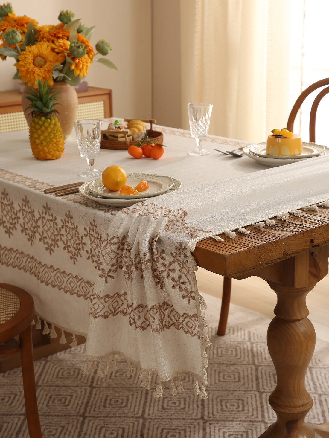 Nappe de Table Boho Raffinée