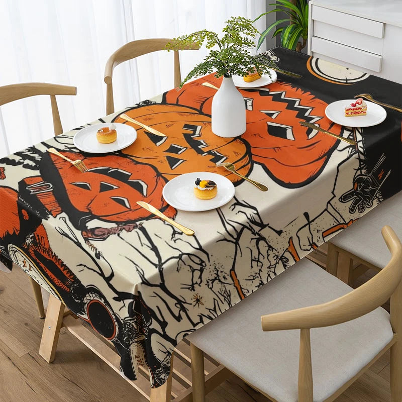 Nappe de Table Citrouilles Terrifiantes Minimaliste