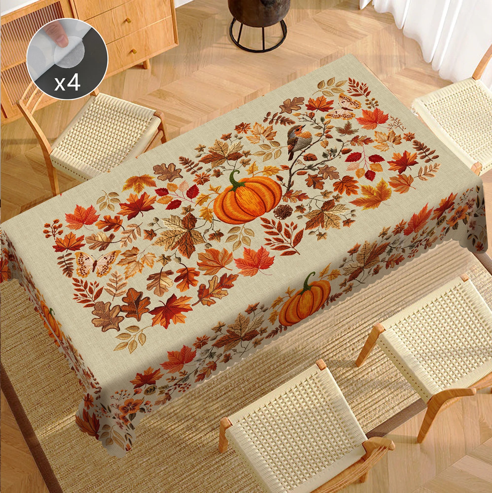 Nappe de Table Feuilles d’Erable Minimaliste