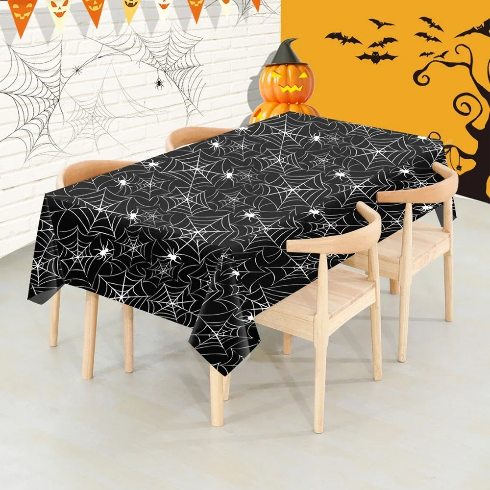 Nappe de Table Halloween Toile d’Araignée Effrayant