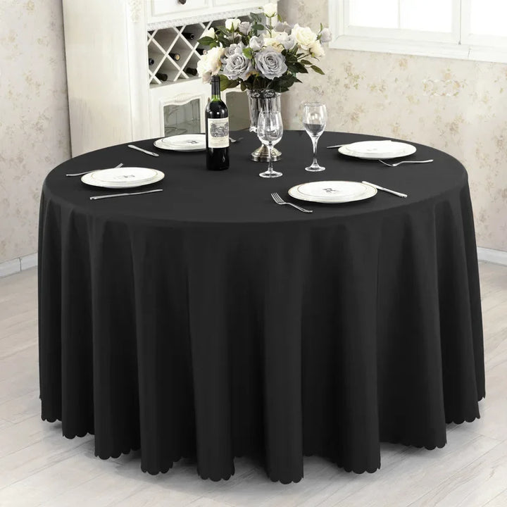 Nappe de Table Ronde Noire