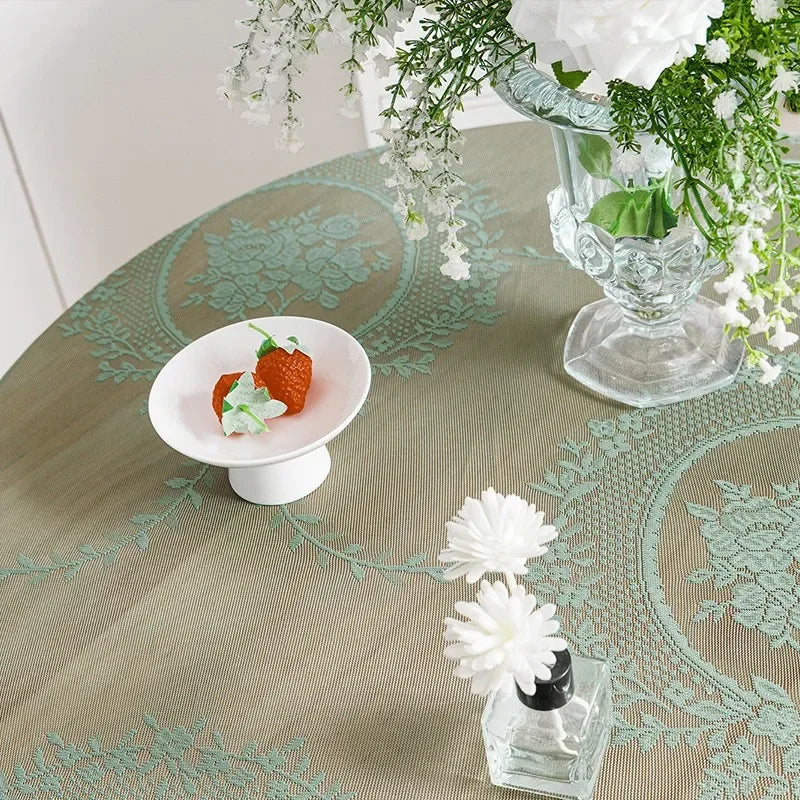 Nappe en Dentelle Verte Elégante Mariage Belle