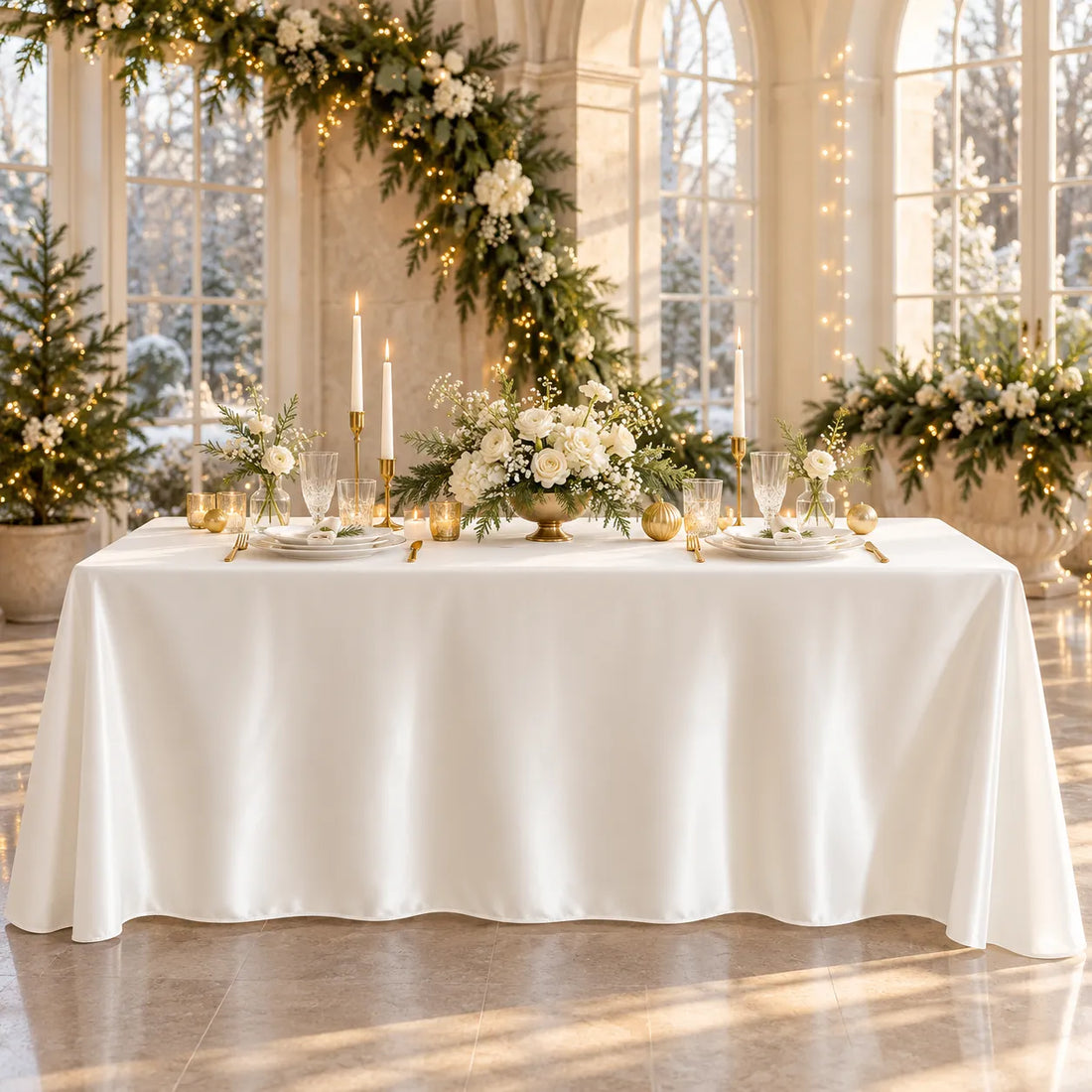 Nappe en Satin Blanc
