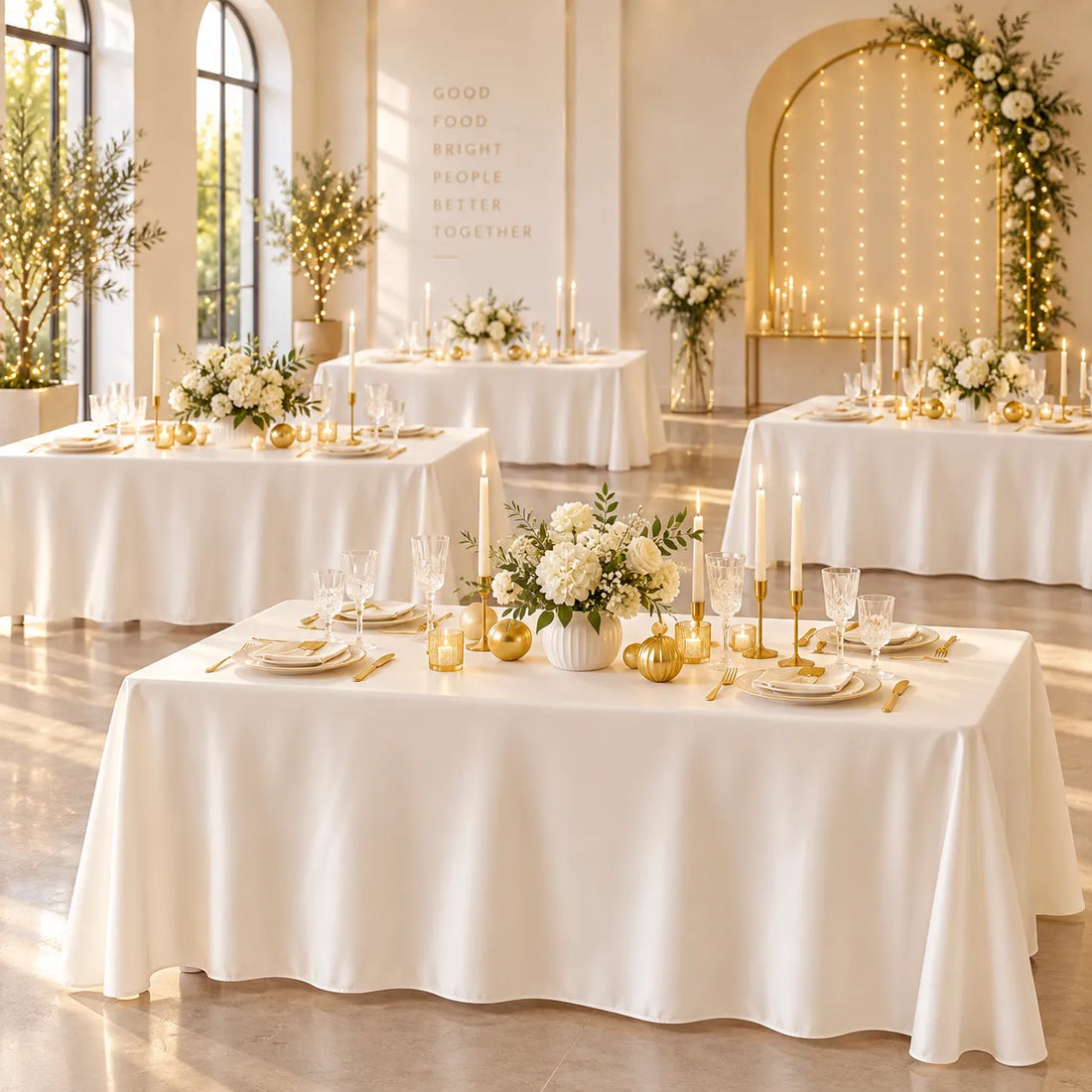 Nappe en Satin Blanc Classe