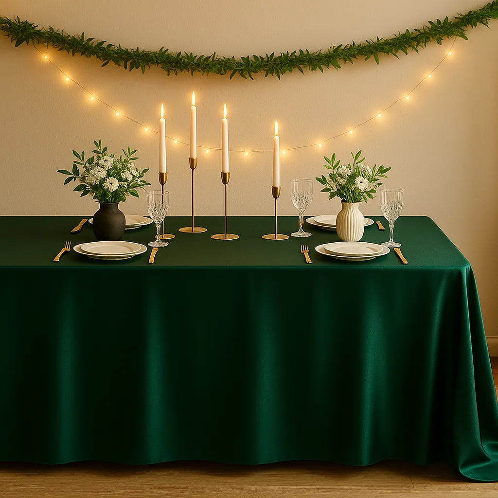 Nappe Élégante en Satin Vert