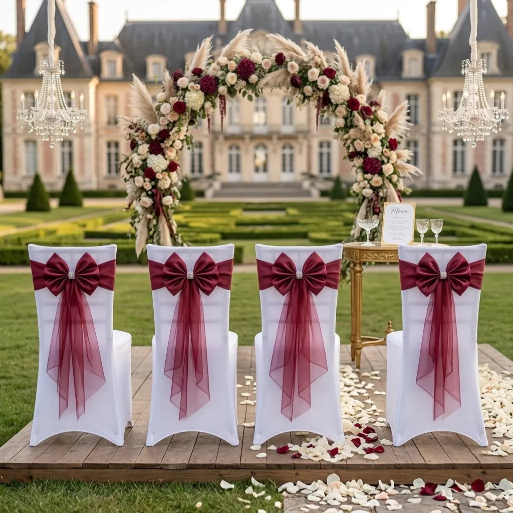 Noeud Décoratif Chaise Mariage Raffiné Minimaliste