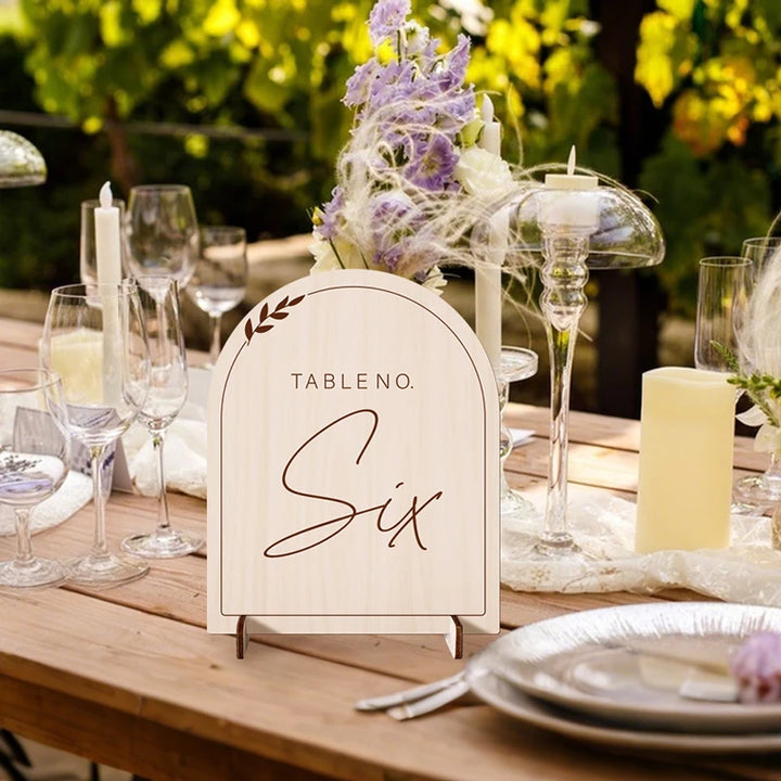 Numéro de Table Arc en Bois