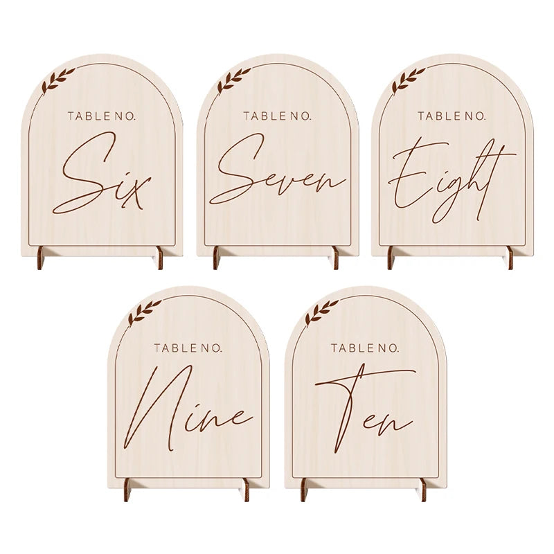 Numéro de Table Arc en Bois Affirmé