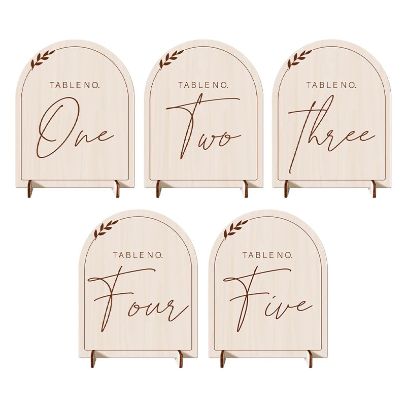 Numéro de Table Arc en Bois Design