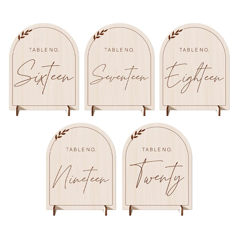 Numéro de Table Arc en Bois Nette